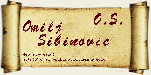 Omilj Sibinović vizit kartica